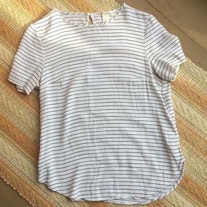 White and Black Striped T-Shirt